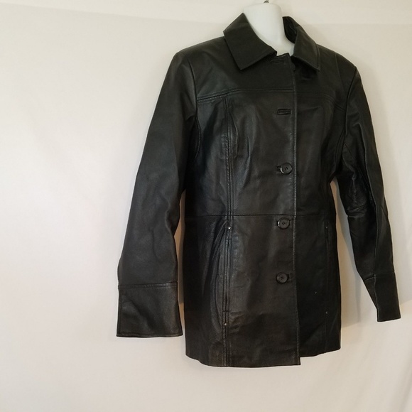 East 5th Womens Leather‎ Jacket Black Genuine - Picture 2 of 7